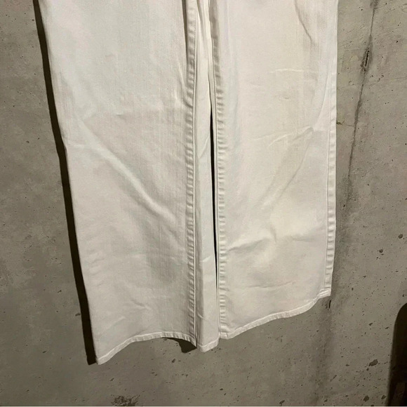 Lauren Ralph Lauren White Wide Leg Jeans Pants Sz 8 High Waisted Button Fly - Picture 4 of 13